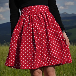 Polka dot red skirt