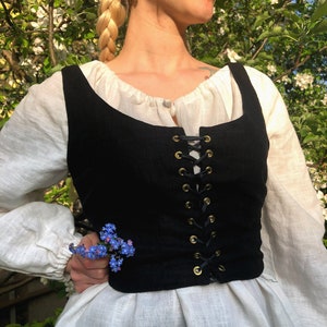 Linen folk vest | Top Vest | Linen Top | Inspired by Goral Polish Slovak folk folklore