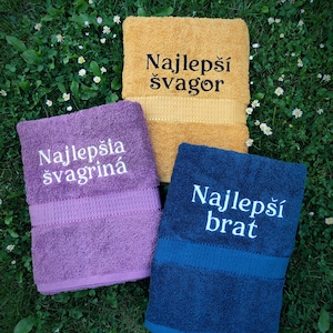 Toalla personalizada bordada personalizada 3 tamaños con nombre o texto / Hay colores disponibles