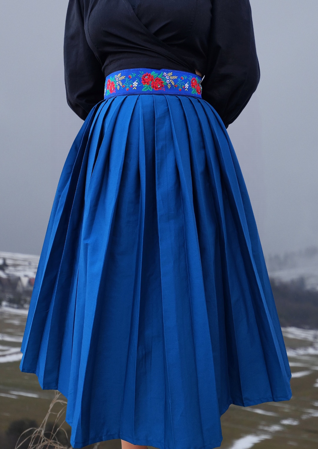 Analogie Common Folk Twill Skirt - Blue