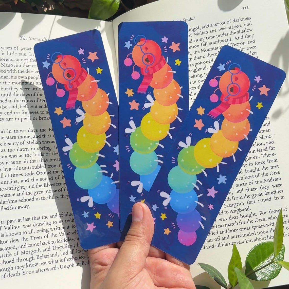 Sun Ranbow Bookmark Rainbow Caterpillar Bookmark 2x6