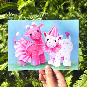 Frosted Animal Cookies 5x7" Print of a Gouache Painting on Matte Cardstock