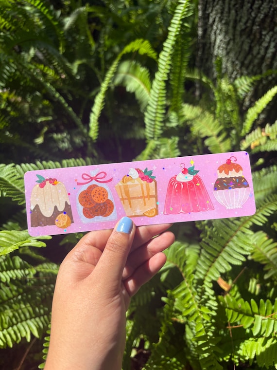 Delightful Dessert Bookmark 2x7" Glossy Laminated with Holographic Stars