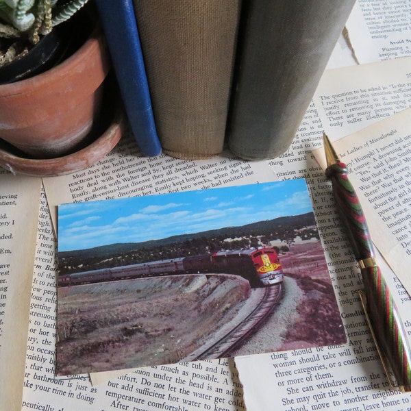 Vintage Postcard - Santa Fe Sreamliner Train - Santa Fe Train Postcard - Railroad Postcard - Railroadiana - New Mexico - Travel Memorabilia
