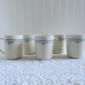 Set of 6 1980&#39;s Corning Corelle Country Violets Mugs - Corelle Country Violets Coffee Cups - Vintage Corelle Coffee Mugs - Vintage Kitchen