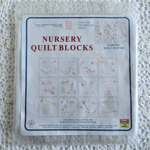 Stamped Embroidery Quilt Blocks Etsy