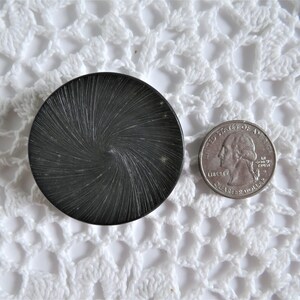 Vintage Coat Button - Large 38mm Black Button - Black Button - Swirl Design - Metal Shank Button - 1 1/2&quot; Statement Button - Sewing - Decor
