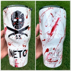 Bloody Jason Halloween Custom Tumbler