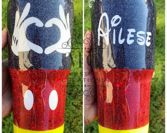 Mouse Heart Glitter Tumbler