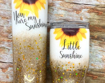 Sunflower Glitter Tumbler