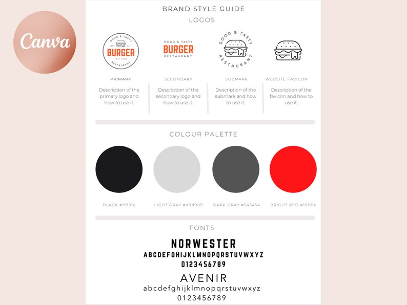  Brand Style Guide Template Canva Style Guide Template Canva Etsy