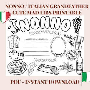 Regalo para Nonno, regalo para Nonno, tarjeta para Nonno, regalos para Nonno italianos, regalo de última hora, regalo del Día del Padre para Nonno, abuelo italiano, descarga instantánea