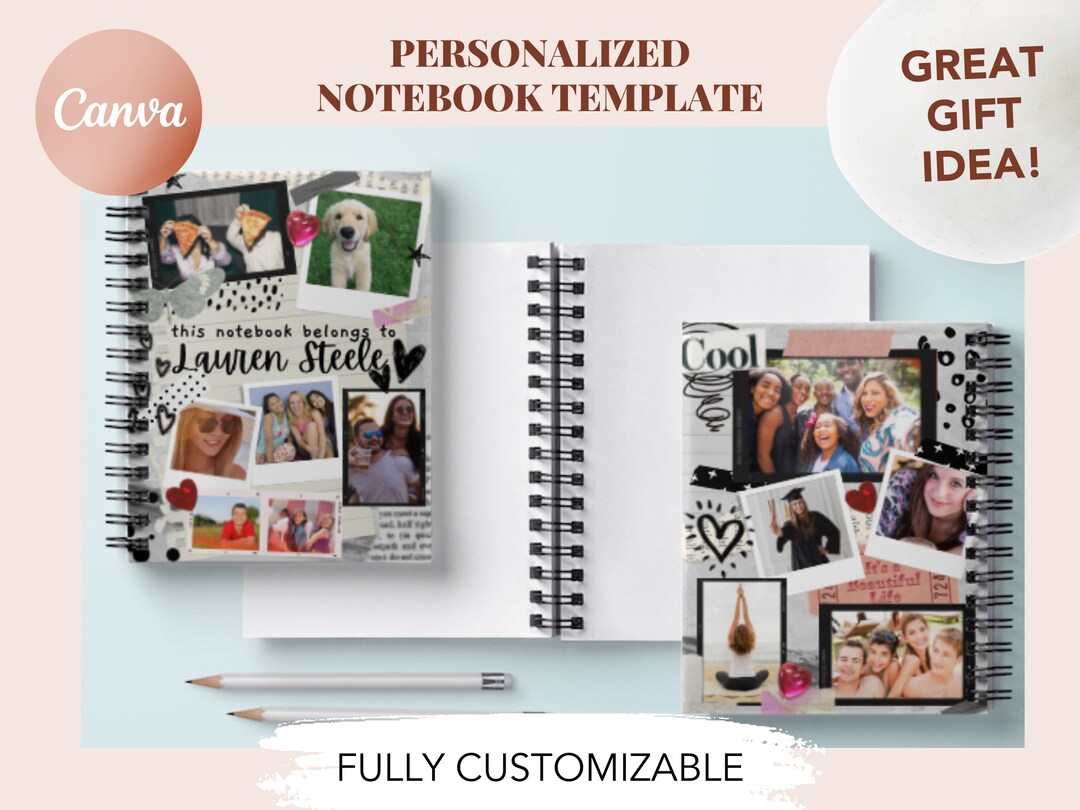 Personalized Photo Notebook Template: DIY Canva Design (digital ...