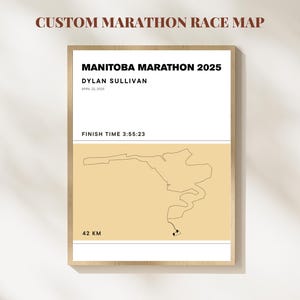 Aangepaste marathonkunst aan de muur, gepersonaliseerde racekaart, moderne loper cadeau, 10K, 5K racekaart, vier je finish, digitale download