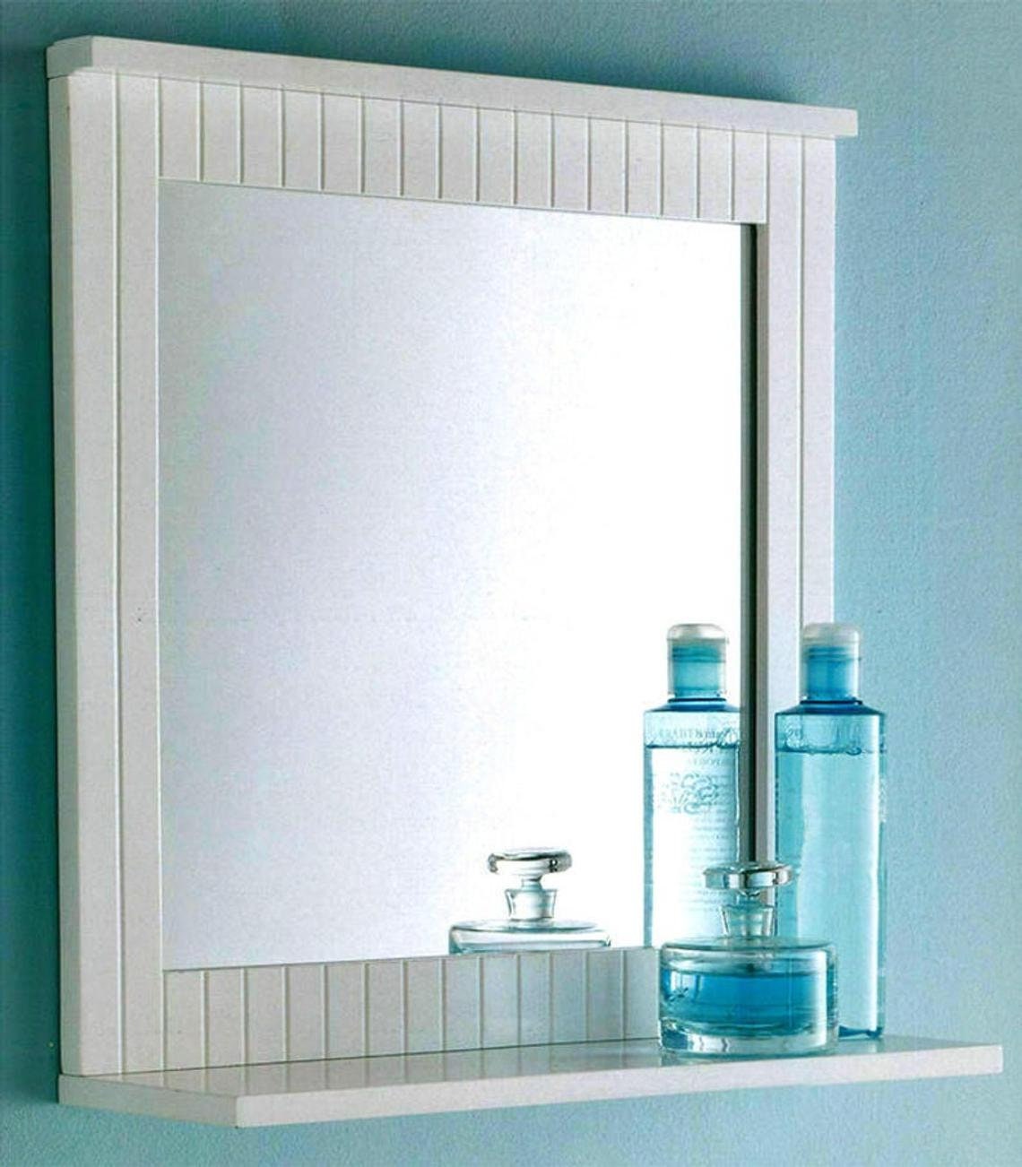 Maine White Bathroom Wood Frame Mirror Wall Mounted With Etsy UK