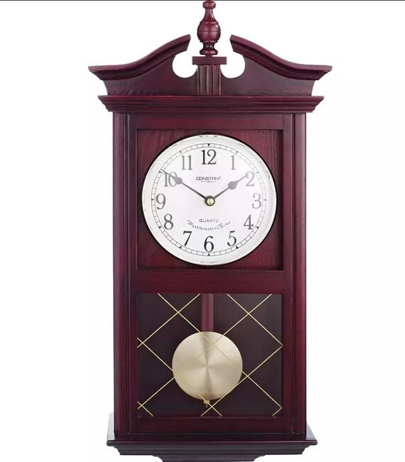 Dark Oak With Automatic Night Shut Off_UK Home Regulator Pendulum Wall Clock Dark Oak With Automatic Night Shut Off_UK Home Regulator Pendulum Wall Clock