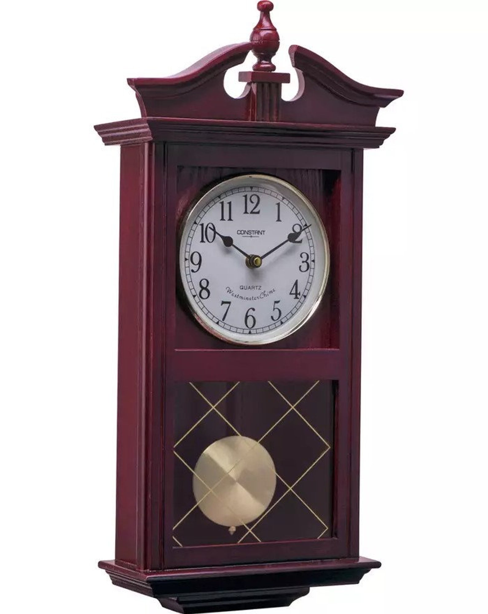 Home Regulator Pendulum Wall Clock Dark Oak Effect Size Etsy