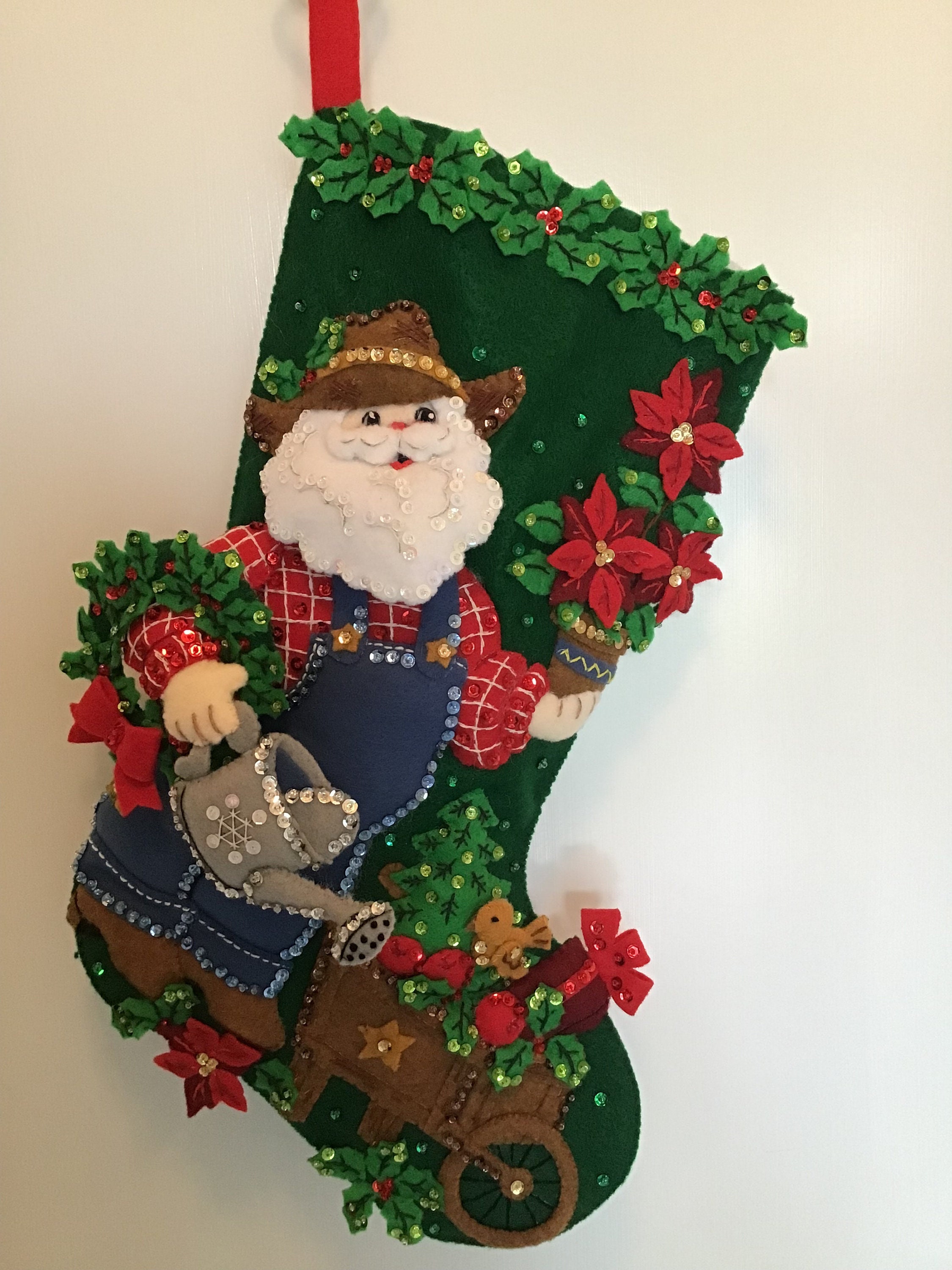 Bucilla Felt Applique North Pole Christmas Stocking Kit 85117 Santa and  Reindeer 