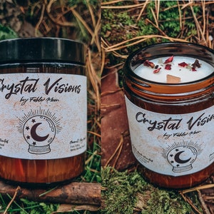 Crystal Visions Candle Soy Coconut Magical Witchy Vegan Cf Spooky