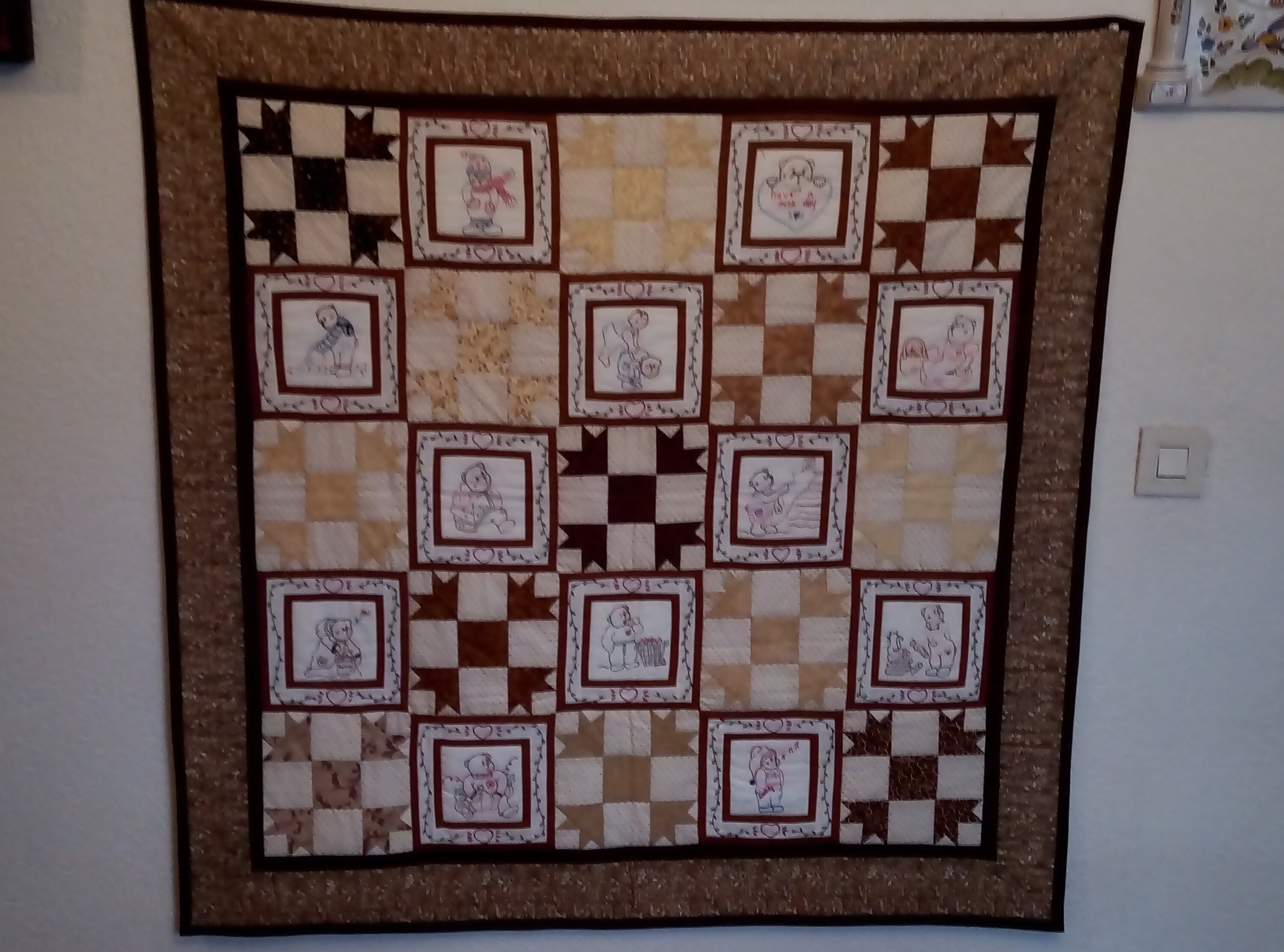 Patchwork, Fait Main, Pour Dessus de Lit ou Décoration Murale