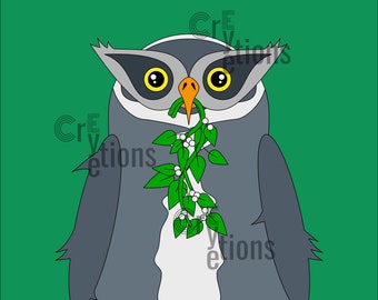 Owl Oellie (Serie Gnome, digistamp, digital stamp, card making, coloring, crafting, png, jpg, svg)