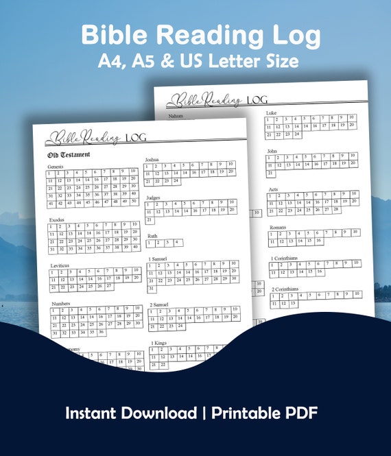 Bible Reading Log Printable Scripture Reading Log Bible | Etsy