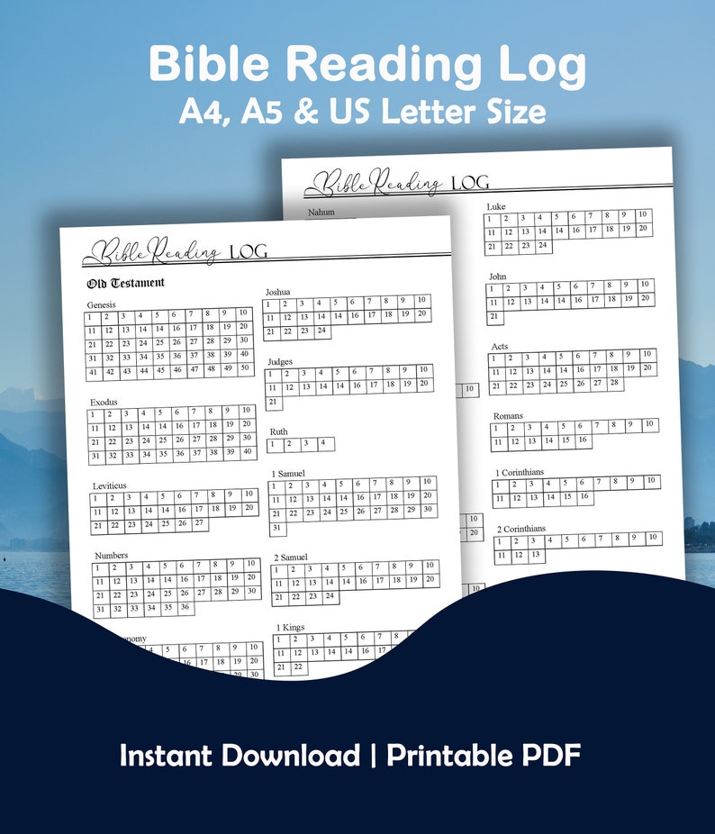 Bible Reading Log Printable Scripture Reading Log Bible | Etsy