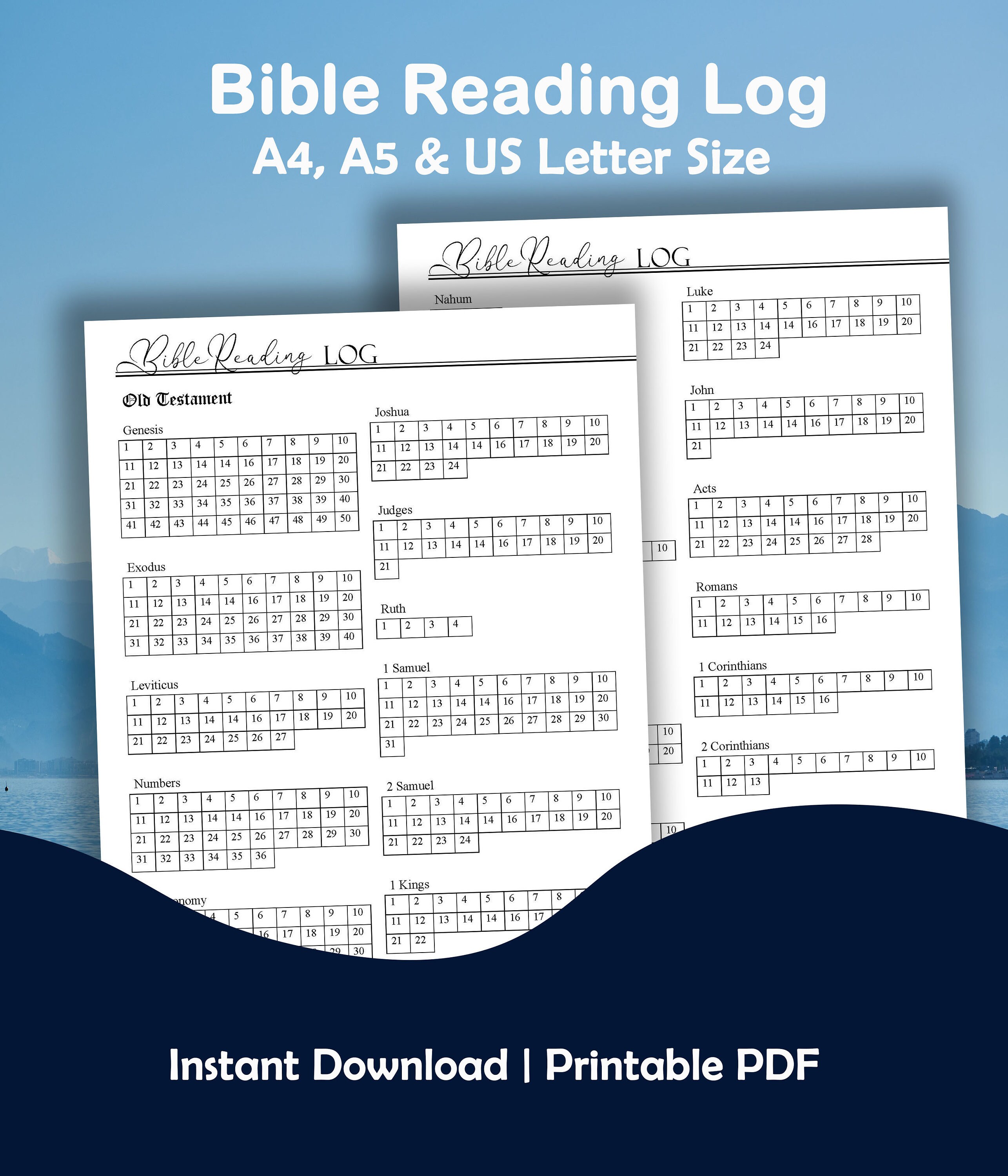 Bible Reading Log Printable Scripture Reading Log Bible | Etsy