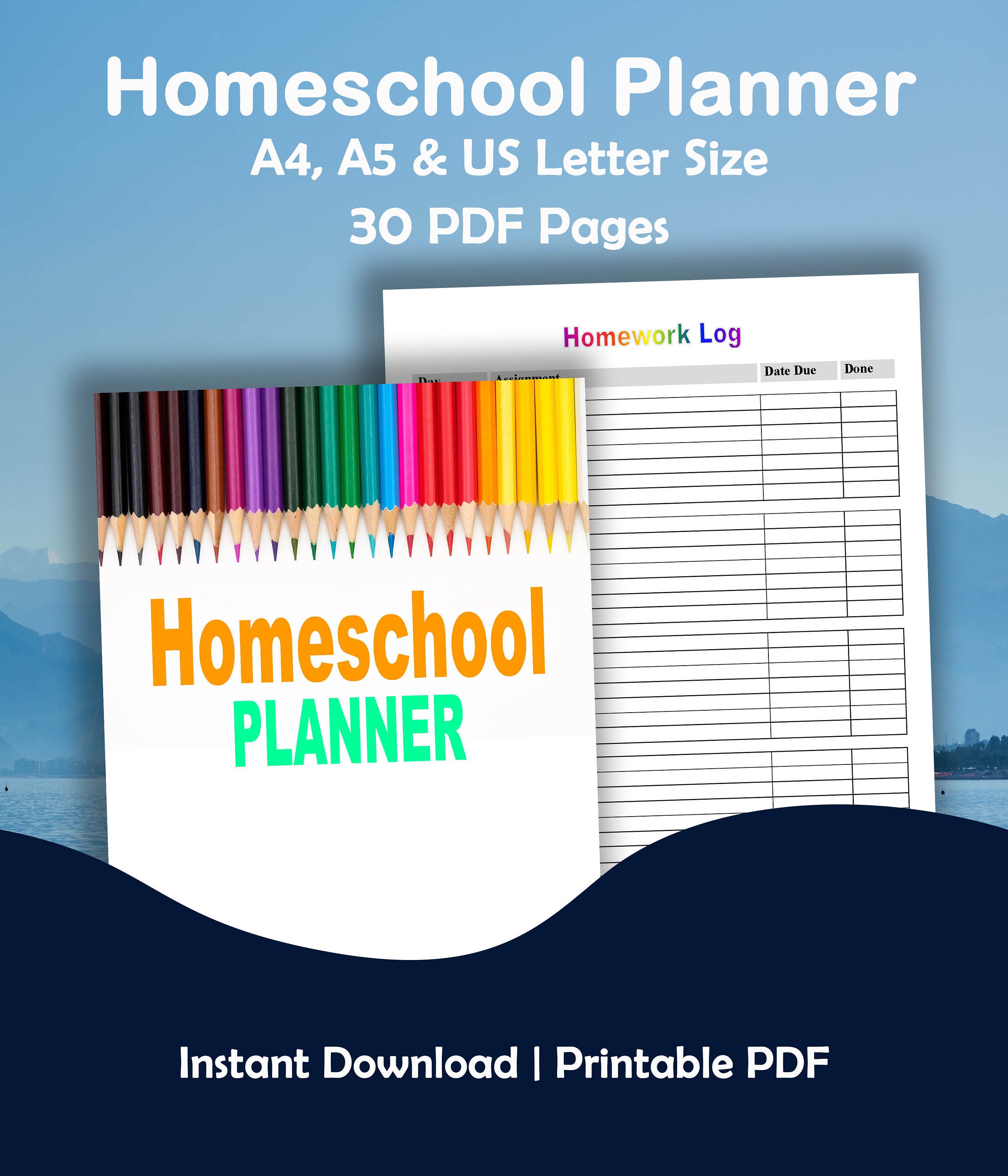Homeschool Planner Printable Student Planner Teacher | Etsy