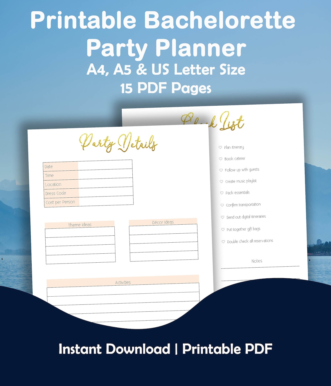 Bachelorette Party Planner Printable Bachelorette Party | Etsy