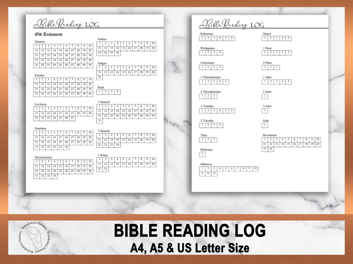 Bible Reading Log Printable Scripture Reading Log Bible | Etsy