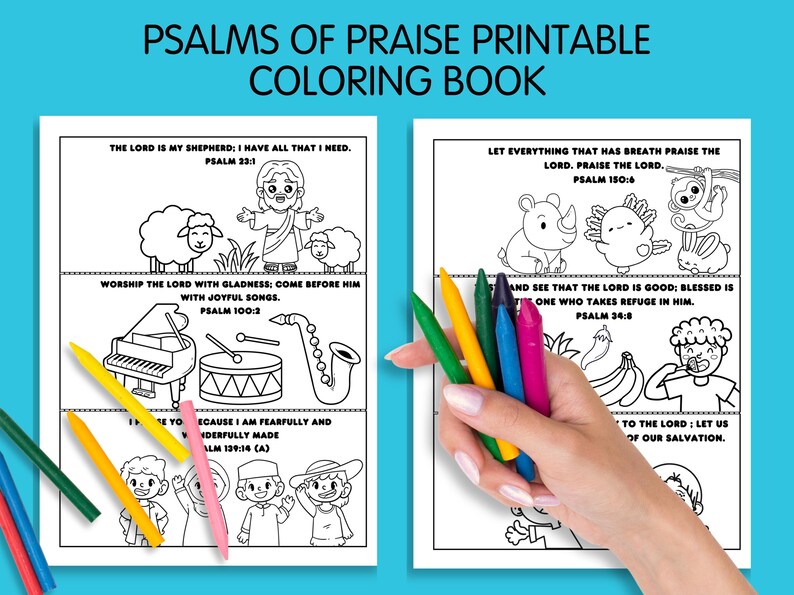 Psalms of Praise Mini Book, Bible Study Printable Activity for Children ...