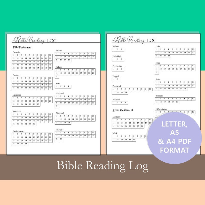 Bible Reading Log Printable Scripture Reading Log Bible | Etsy
