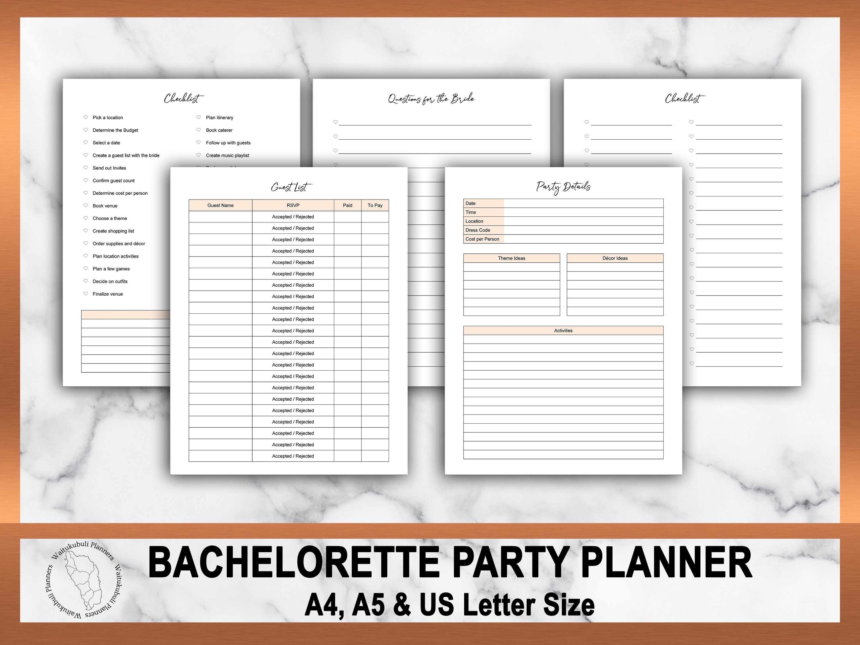 Bachelorette Party Planner Template Bachelorette Party Planner Template