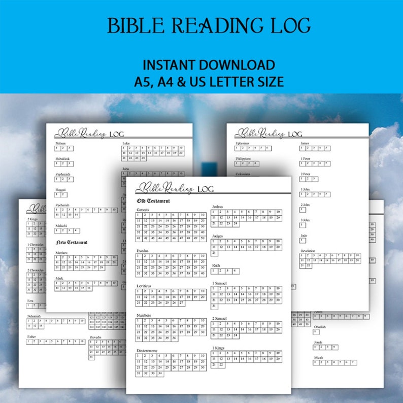 Bible Reading Log Printable Scripture Reading Log Bible | Etsy