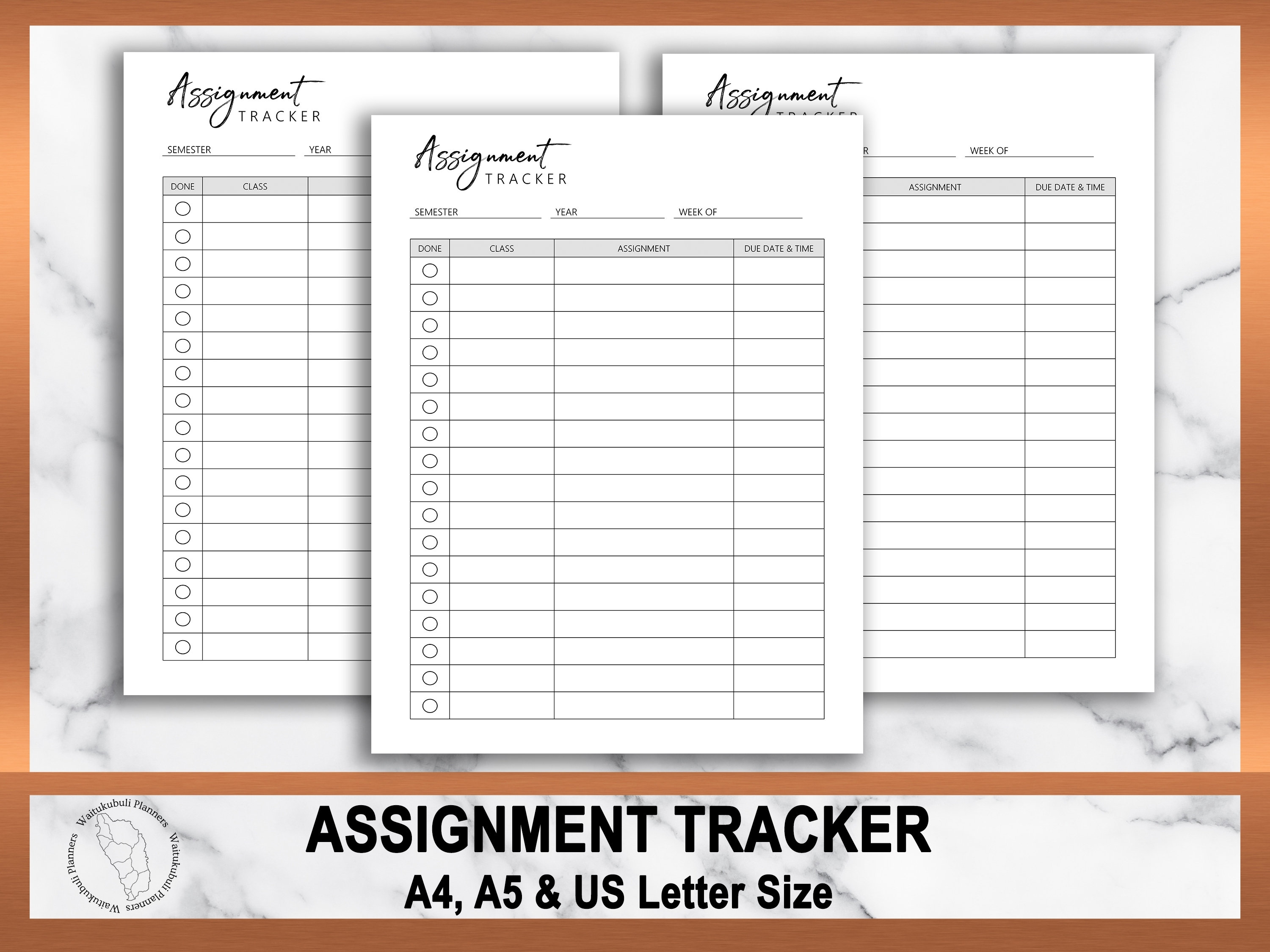 student assignment tracking sheet