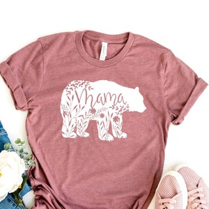 Mama Bear Shirt -  - Mother's Day Gift - Mom Bear Shirt Women - Mama Bear Tee - Floral Mama Bear Shirt - Gift For Mom