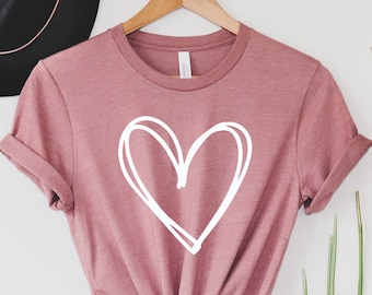 Camisa de corazón, camisa de corazón del día de San Valentín, camisa de amor de San Valentín, camiseta de San Valentín, camisa de amor de San Valentín, regalo para el día de San Valentín