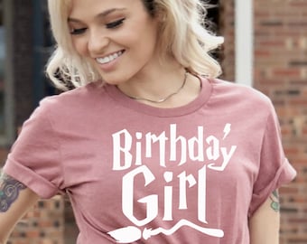 Birthday Girl Shirt, Wizard Birthday Shirts, Birthday Shirt,  Birthday Girl, Birthday Girl Shirts,Womens Tshirt,Mens Tee,Birthday Shirts