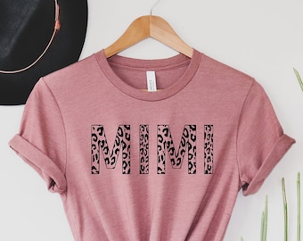 Camisa Mimi con estampado de leopardo, camisa Cheetah Mimi para el día de la madre, regalos para mamá, regalo lindo de Mimi para el día de la madre, camiseta Mimi
