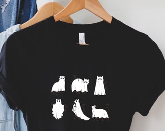 Halloween shirt, Cat shirt, Ghost Shirt, Halloween shirt, Halloween Cat Shirt, Cat Lover Shirt, Black Cat Shirt, Spooky Season Tee