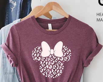 Minnie Leopard Ears Shirt, Safari Shirt, Minnie Leopard T-Shirt, Disney Shirt, Cheetah Minnie Shirt, Animal Kingdom shirt