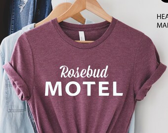 Camisa Rosebud Motel, camisa Rose Apothecary, camisa Schitt Creek, hecha a mano con cuidado, camisa Moira Rose, camisa David Rose, regalo Schitt Creek