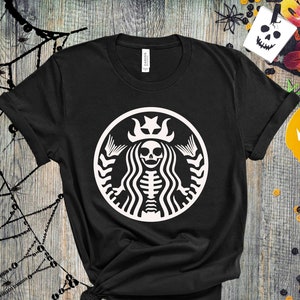 Skeleton Starbucks Inspired Shirt, Skeleton Shirt, Halloween Shirt, Halloween Funny Shirt, Halloween, Coffee Lover Shirt, Starbucks Skeleton