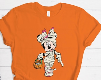 Minnie Mummy Pumpkin Halloween Shirt, Funny Halloween Tee, Minnie Mouse Shirt, Cute Halloween Tops, Halloween Party Shirt, Cute Minnie Shirt