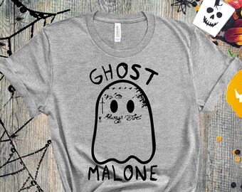 Ghost Malone Spooky Halloween T-Shirt, Cute Halloween Tee, Scary Ghost Shirt, Boo Tee Gift, Happy Halloween Tee, Sarcastic Ghost Tee