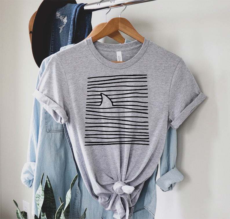 Shark Fin Shirt, Shark Swimming Shirt, Funny Shark T-Shirt, Cool Shark Shirt, Shark T-Shirt, Weekend Shirts, Holiday Shirts, Funny shirt image 5
