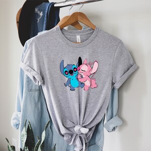 Stitch and Angel Shirt, Stitch Lovely Eyes Shirt, Lovers Tee, Lilo and Stitch Tee, Couples Shirt, Funny Stitch Tee, Disney Stitch Shirt image 4