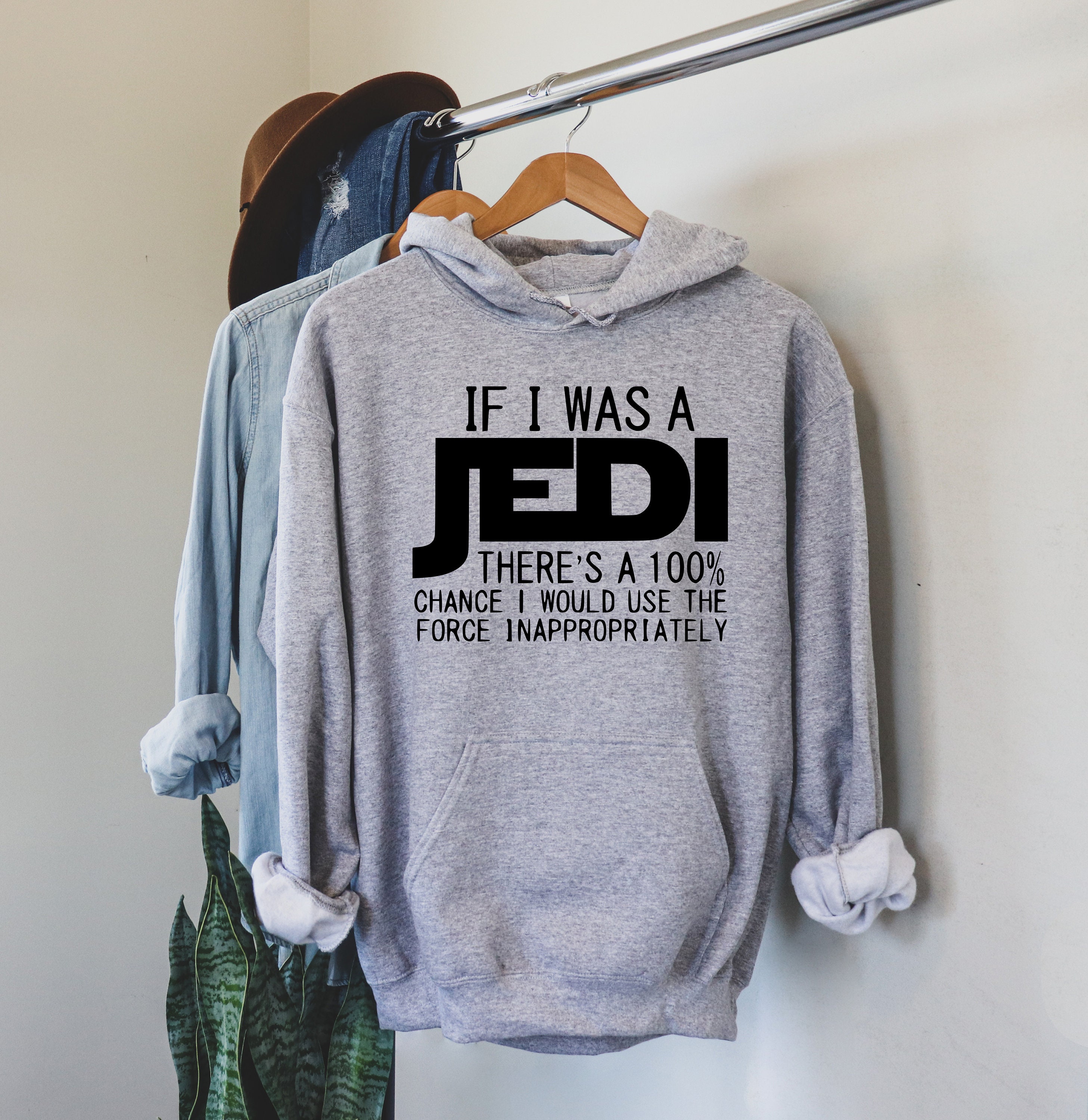 If I was a Jedi Hoodie Jedi Hoodies Star Wars Hoodie Family Etsy