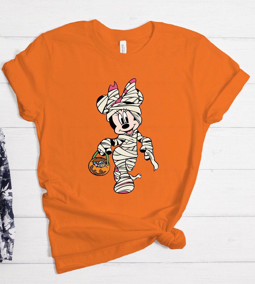 Minnie Mummy Pumpkin Halloween Shirt, Funny Halloween Tee, Minnie Mouse